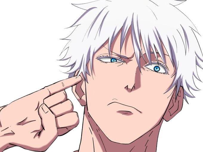 Sticker satoru gojo exorciste professeur classe s jujutsu kaisen jjk anime manga homme le plus fort sans bandeau cheveux blancs yeux bleus par Dark-63