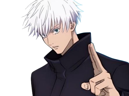 satoru gojo exorciste professeur classe-s jujutsu kaisen jjk anime manga homme le-plus-fort sans-bandeau cheveux-blancs yeux-bleus