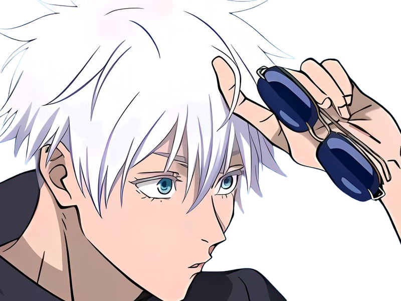 Sticker satoru gojo exorciste professeur classe s jujutsu kaisen jjk anime manga homme le plus fort sans bandeau cheveux blancs yeux bleus par Dark-63