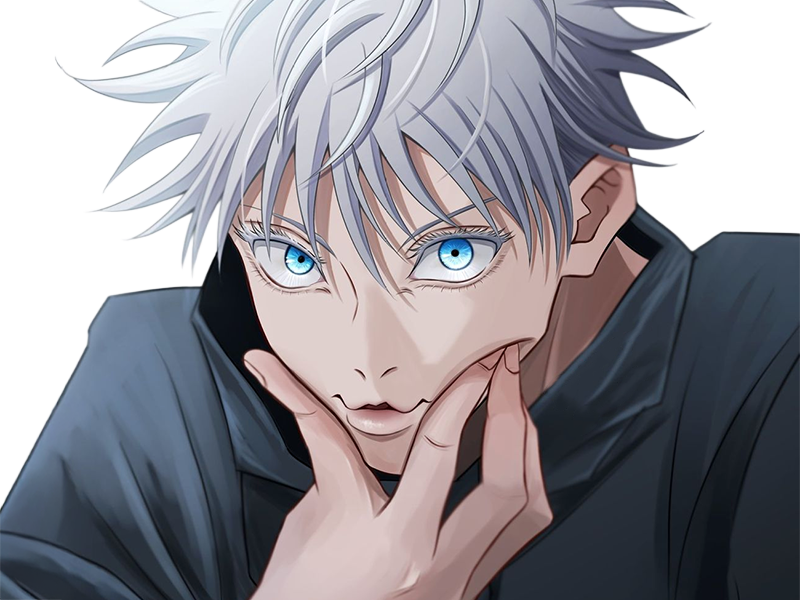 Sticker satoru gojo exorciste professeur classe s jujutsu kaisen jjk anime manga homme le plus fort sans bandeau cheveux blancs yeux bleus par Dark-63