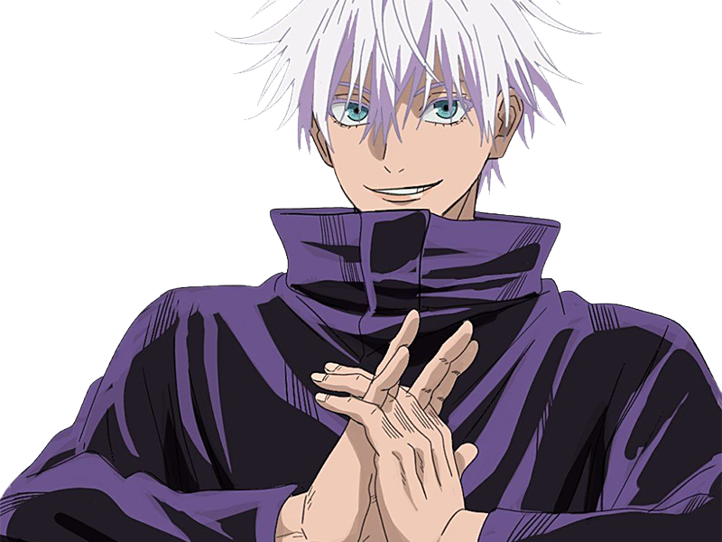 satoru gojo exorciste professeur classe-s jujutsu kaisen jjk anime manga homme le-plus-fort sans-bandeau cheveux-blancs yeux-bleus