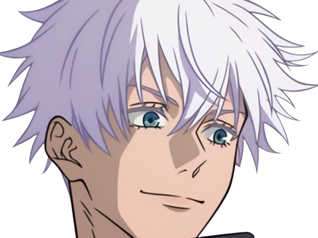 satoru gojo exorciste professeur classe-s jujutsu kaisen jjk anime manga homme le-plus-fort sans-bandeau cheveux-blancs yeux-bleus