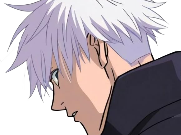 satoru gojo exorciste professeur classe-s jujutsu kaisen jjk anime manga homme le-plus-fort sans-bandeau cheveux-blancs yeux-bleus