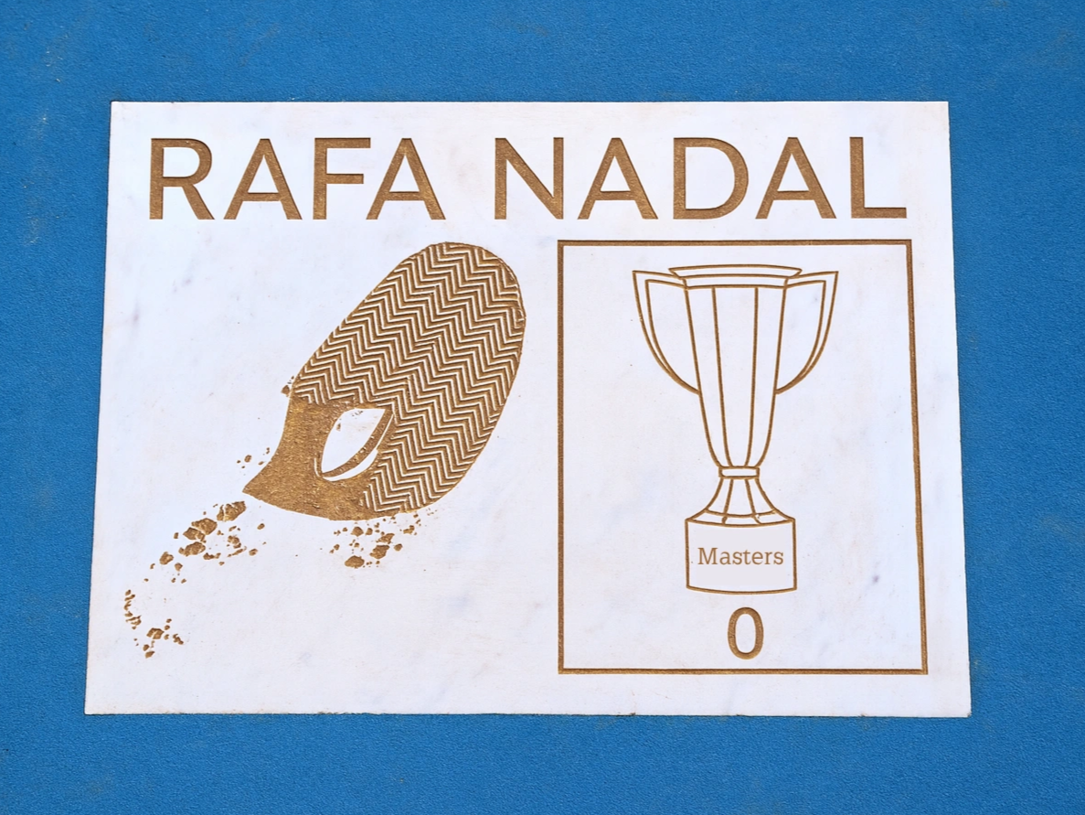 rafael rafa nadal 0 masters plaque hommage commemorative indoor hall of shame