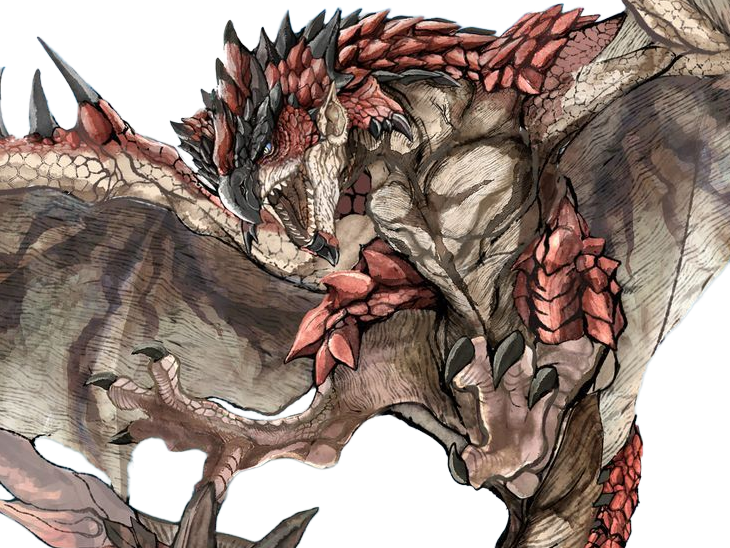 rathalos monster hunter mh wyverne volante roi-des-cieux los creature monstre ecailleuse feu rouge puissant iconique