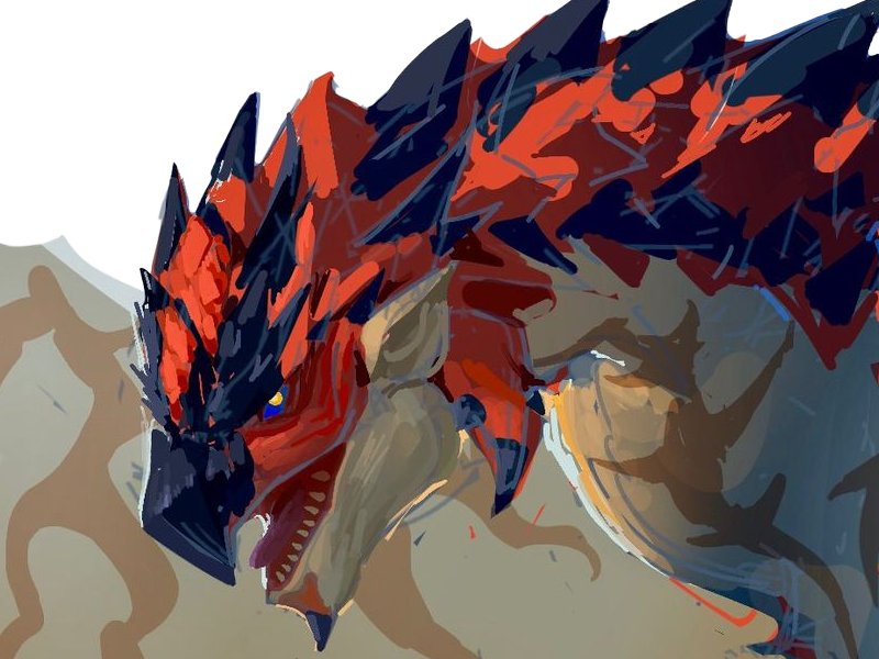 rathalos monster hunter mh wyverne volante roi-des-cieux los creature monstre ecailleuse feu rouge puissant iconique