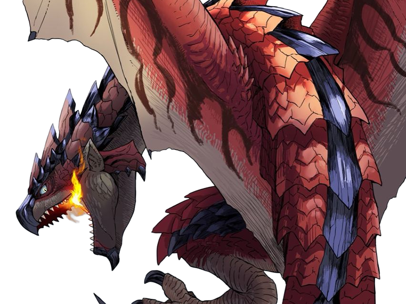 rathalos monster hunter mh wyverne volante roi-des-cieux los creature monstre ecailleuse feu rouge puissant iconique