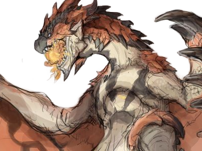 rathalos monster hunter mh wyverne volante roi-des-cieux los creature monstre ecailleuse feu rouge puissant iconique