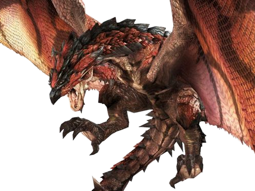 rathalos monster hunter mh wyverne volante roi-des-cieux los creature monstre ecailleuse feu rouge puissant iconique