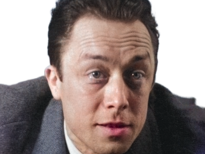 albert camus philosophe ecrivain journaliste militant romancier dramaturge essayiste nouvelliste francais pied-noir homme cheveux-bruns yeux-fonces