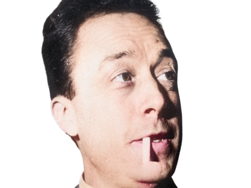 albert camus philosophe ecrivain journaliste militant romancier dramaturge essayiste nouvelliste francais pied-noir homme cheveux-bruns yeux-fonces