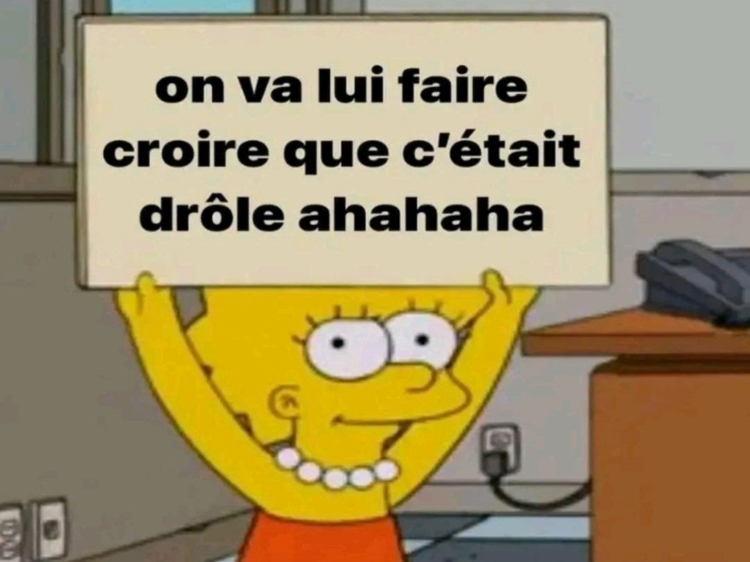 lisa simpson pancarte malaise pas drole marrant