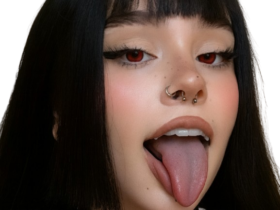 fille langue gothique goth meuf domina longue grunge piercing dark balled malicieuse insolente rebelle knifos