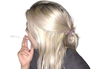 cigarette fume fumer blonde tabac fille dos retournee fumette meuf feminin pense reflechit mmh knifos