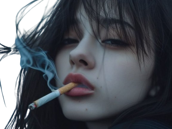 cigarette fume fumer dark tabac fille grunge meuf fumee regard fatiguee fatigue cernes smoke knifos