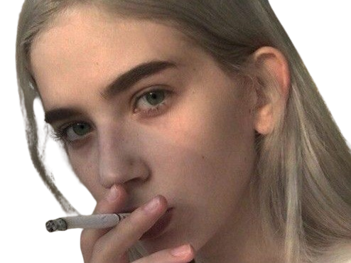 blonde fume cigarette fumer fumee tabac smoke jolie yeux bleus femme meuf regard belle knifos