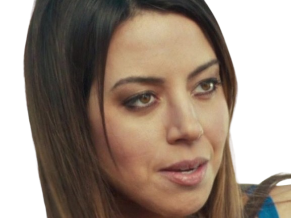 aubrey plaza actrice americaine femme brune trentaine trentenaire peau mat