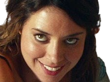 aubrey plaza actrice americaine femme brune trentaine trentenaire peau mat