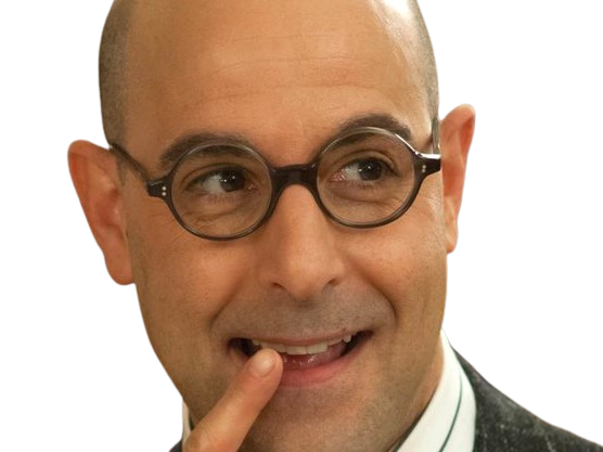 stanley tucci acteur americain chauve lunettes barbe vieux bg