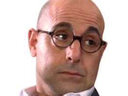stanley tucci acteur americain chauve lunettes barbe vieux bg