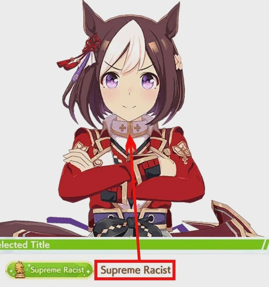 umamusume uma musume special week supreme raciste racist anime bras croises fier racisme japon horse