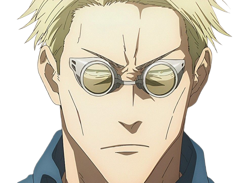 Sticker kento nanami jjk jujutsu kaisen anime manga kentounet exorciste classe 1 homme cheveux blonds lunettes yeux marrons par Dark-63