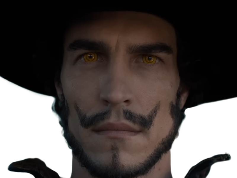 dracule mihawk oeil-de-faucon epeiste one piece live action netflix homme yeux-jaunes cheveux-noirs steven ward sud-africain
