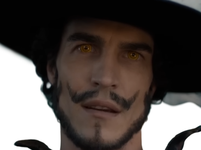 dracule mihawk oeil-de-faucon epeiste one piece live action netflix homme yeux-jaunes cheveux-noirs steven ward sud-africain