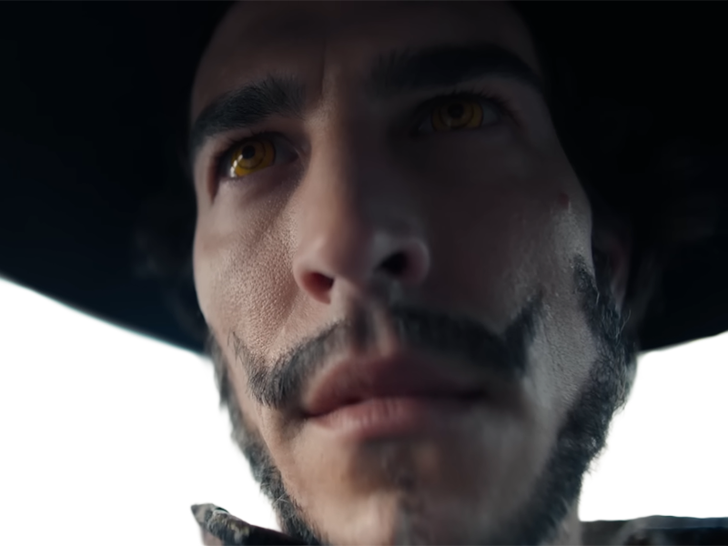 dracule mihawk oeil-de-faucon epeiste one piece live action netflix homme yeux-jaunes cheveux-noirs steven ward sud-africain