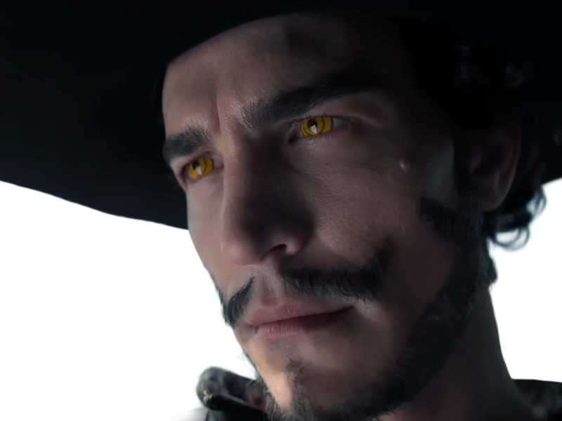 dracule mihawk oeil-de-faucon epeiste one piece live action netflix homme yeux-jaunes cheveux-noirs steven ward sud-africain