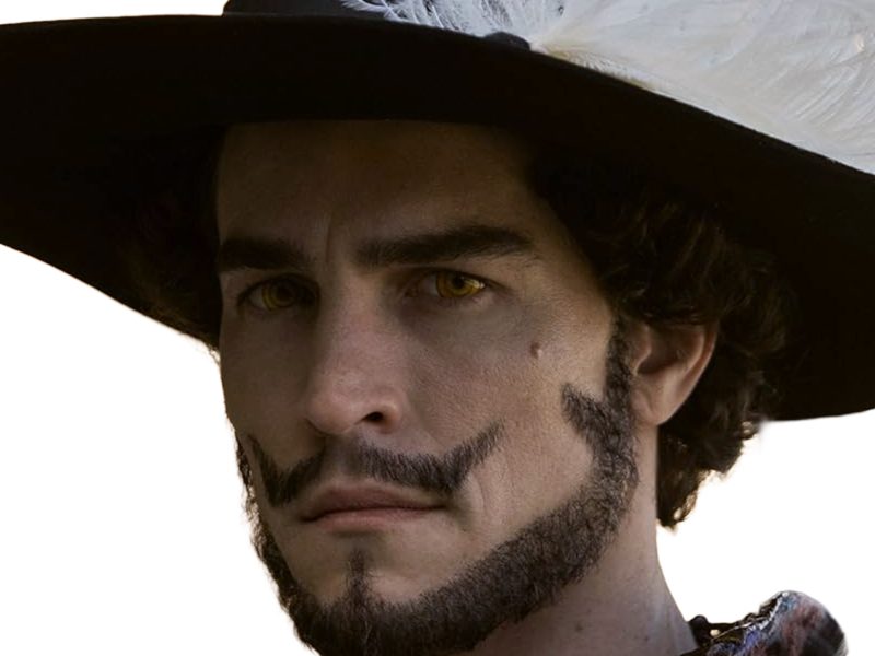 dracule mihawk oeil-de-faucon epeiste one piece live action netflix homme yeux-jaunes cheveux-noirs steven ward sud-africain