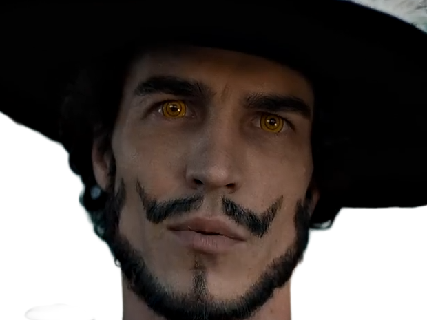 dracule mihawk oeil-de-faucon epeiste one piece live action netflix homme yeux-jaunes cheveux-noirs steven ward sud-africain