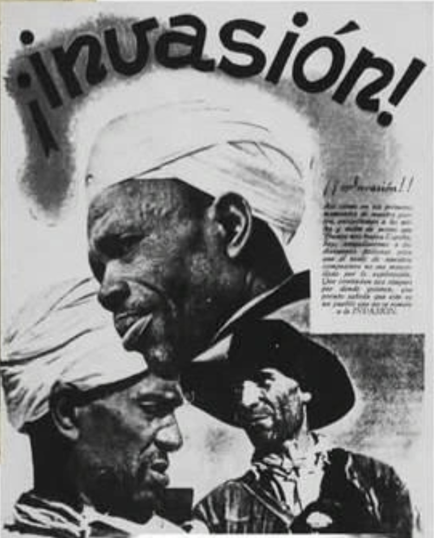 franco espagne invasion arabes musulmans noirs woke guerre civile antifasciste antifa antifas affiches