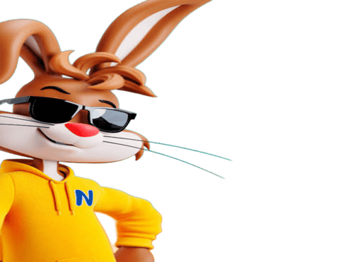 nesquik quicky lunettes noir soleil classe fier drip arrogant lapin mascotte