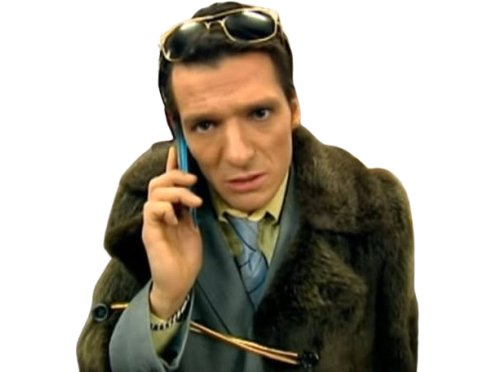 jean claude convenant camera cafe commercial beauf fourrure telephone lunettes riche