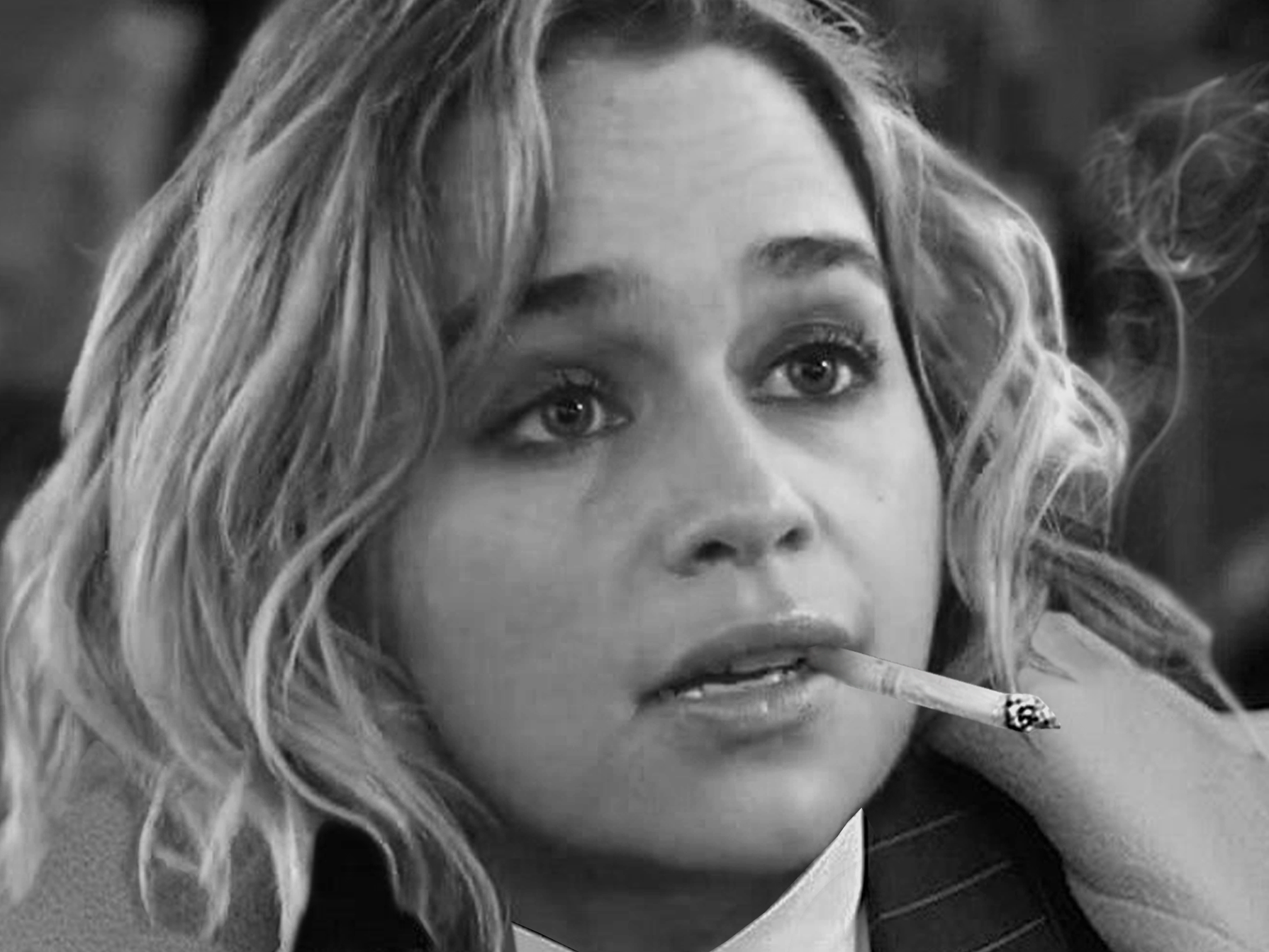 emilia clarke dany noir et blanc fume cigare chirac jacques actrice blonde isobel petite britannique