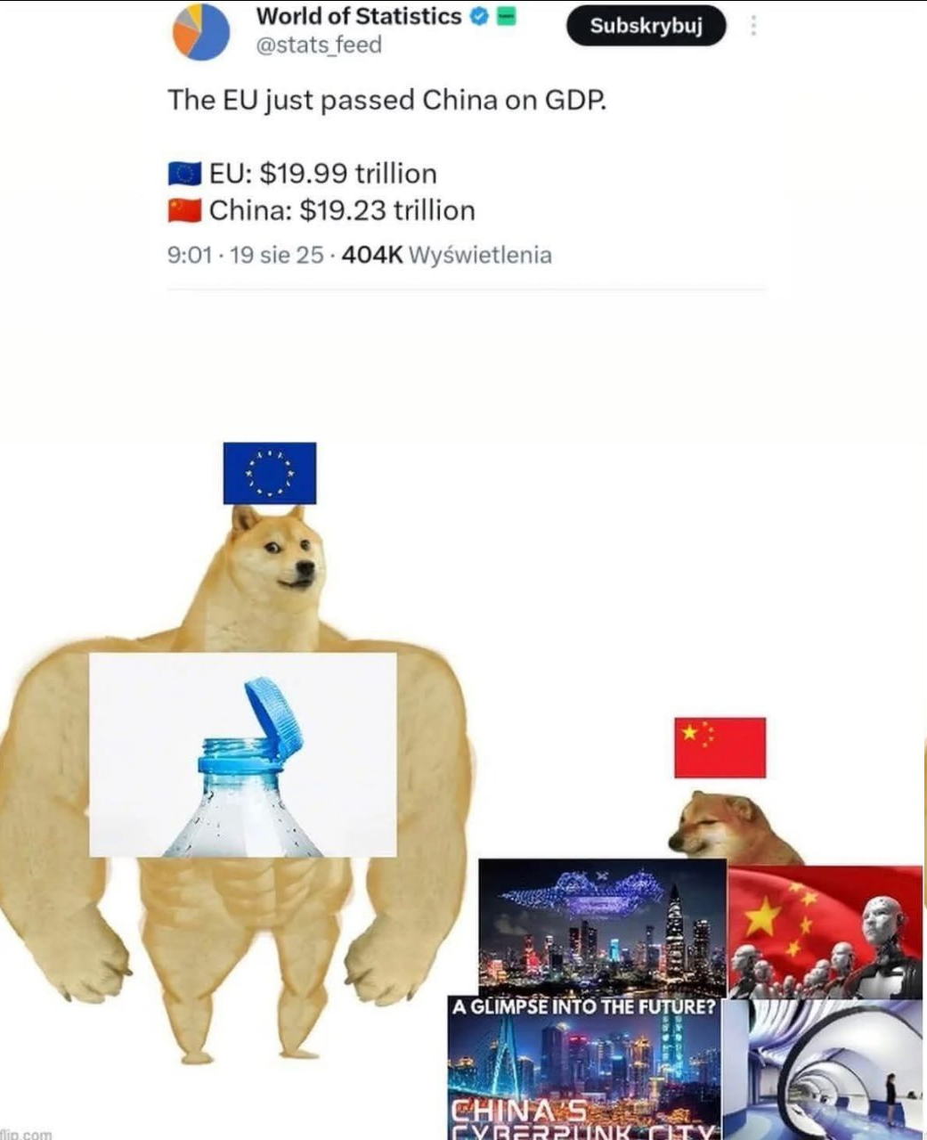 eu chine mog bouteille eau neon robot