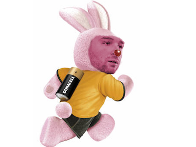 jordan bardella lapin energie duracell court pile rose courir