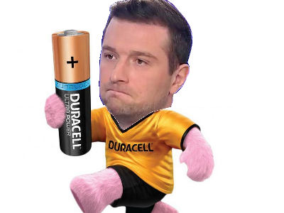 jordan bardella lapin rose duracell energie pile court courir