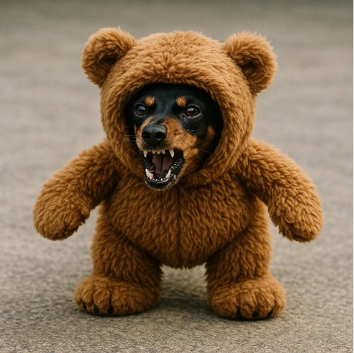 ours petit poutine ourson chien dog hargneux