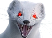 hermine blanche furry bzh bretagne demon yeux rouge dent breton rage grogne poils cuicui