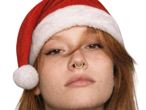 rousse noel christmas fille femme meuf bonnet de jolie belle mignonne regard amoureuse hihi knifos