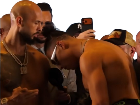 chase demoore vs andrew tate boxe top g brise fraude combat boxeur misfits faceoff