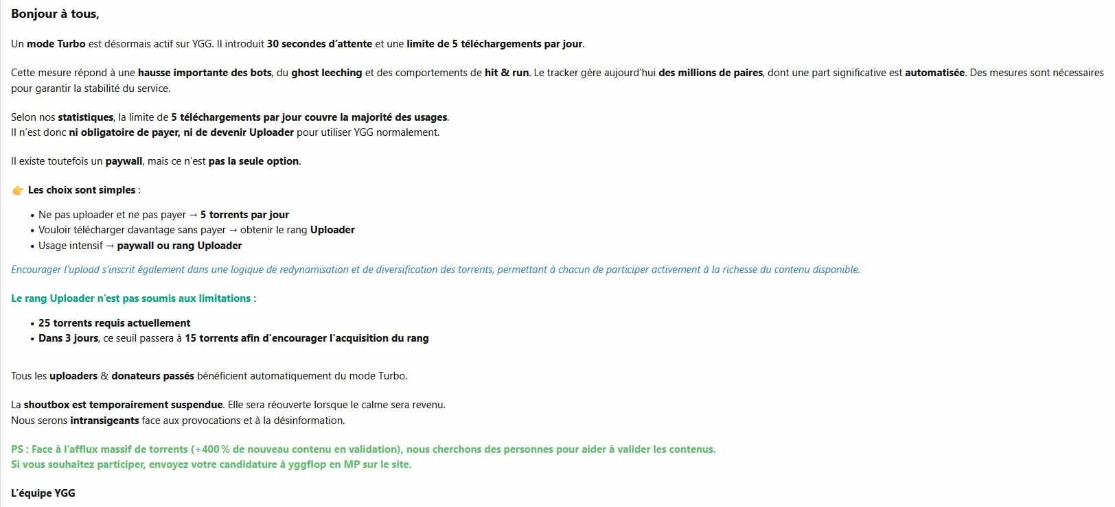 ygg p2p wawa warez share vpn proxy abn tos t411 torrent riviere rio ddl ratio