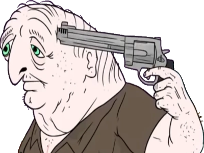 smiling friends desmond suicide revolver depression pistolet