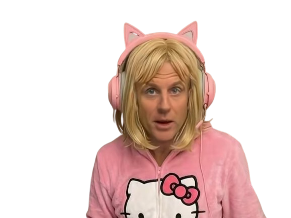 macron hello kitty rose perruque blonde gay casque gamer brigitte pyjama emmanuel president fdp