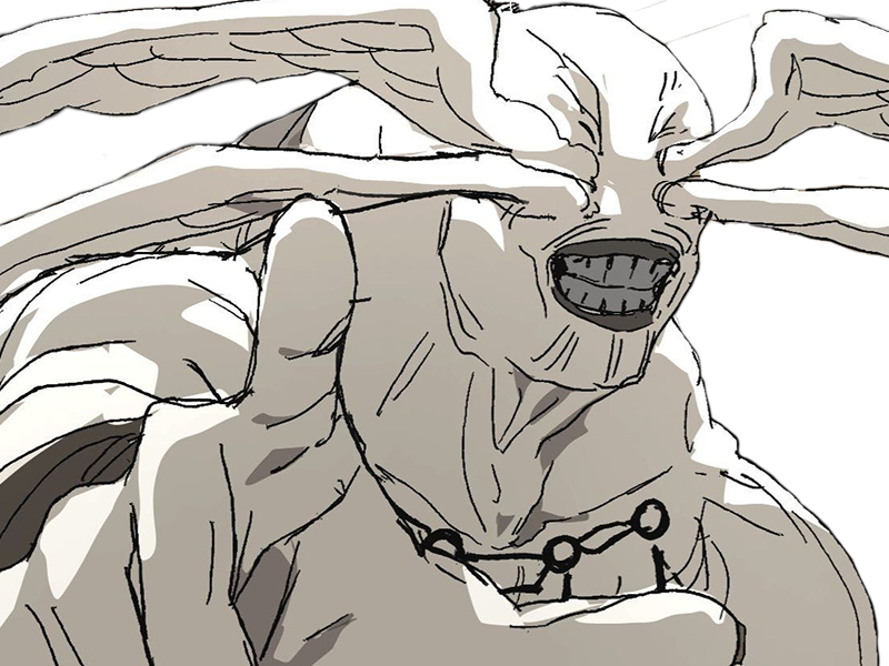 mahoraga makora general celeste impie jujutsu kaisen jjk anime manga familier technique-des-dix-ombres shikigami invocation monstre