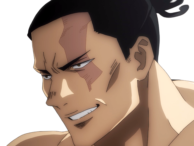aoi todo jjk jujutsu-kaisen anime manga brother exorciste classe-s homme musculeux cheveux-noirs yeux-marons cicatrice tarax