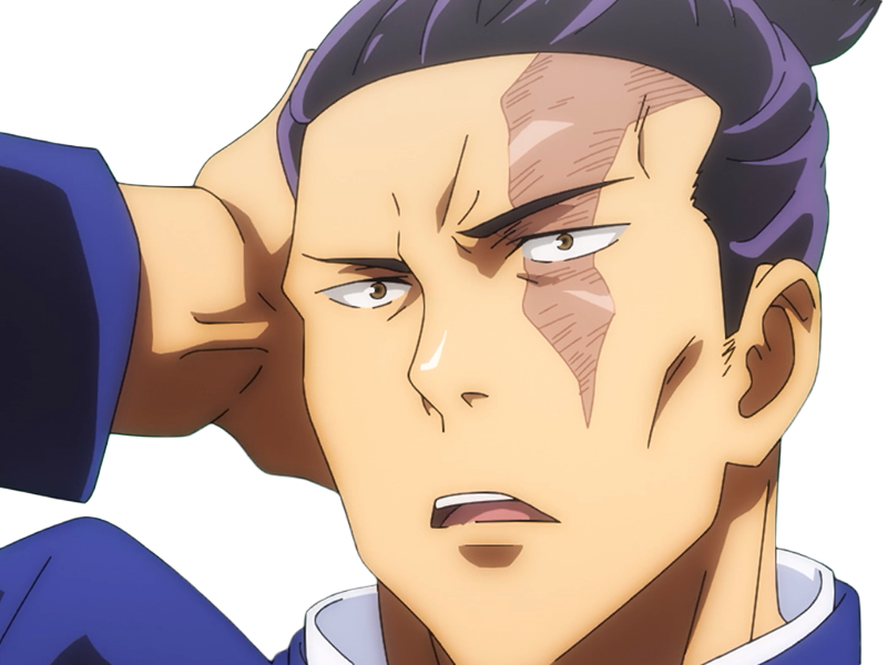 aoi todo jjk jujutsu-kaisen anime manga brother exorciste classe-s homme musculeux cheveux-noirs yeux-marons cicatrice tarax