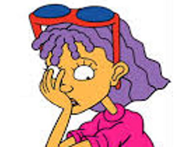 rocket power reggie cheveux violets lunettes violet triste facepalm main